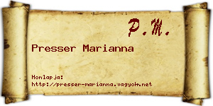 Presser Marianna névjegykártya
